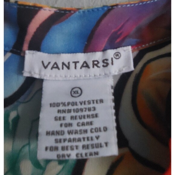 VINTAGE Vantarsi Tops Blouse Women XL, Polyester,Abstract,20 Inch Of Arm To Arm - Picture 2 of 12